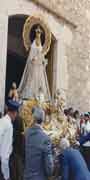 Ntra. Sra. de las Viñas iniciando la procesión del Día de la Función. Segunda mitad del siglo XX.